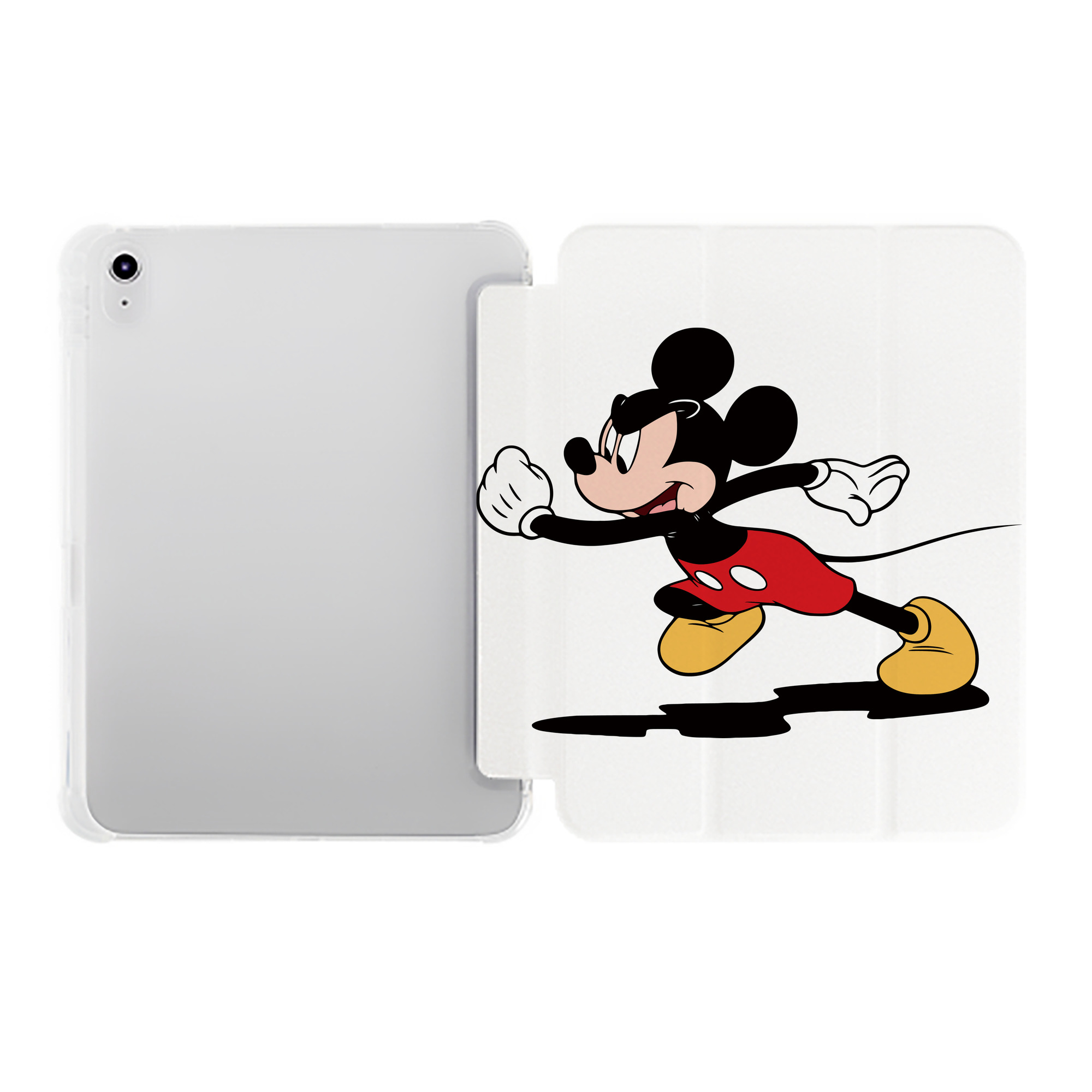 （画像用） ミッキーマウス Mickey Mouse IPad ケース ペン収納付き 三つ折りスタンド PUレザー×シリコン 対応機種9.5/10.5/10.9インチ